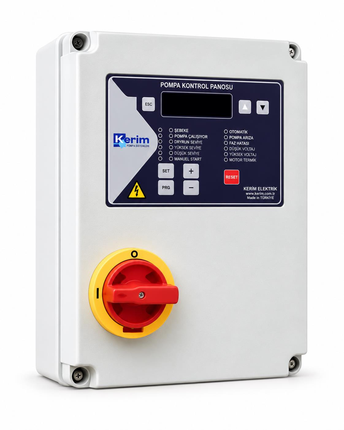Kerim H-0375-V2 - 0.5-10 Hp - 380V Üçlü Hidrofor ve Atık Su Pompa Kontrol Panosu