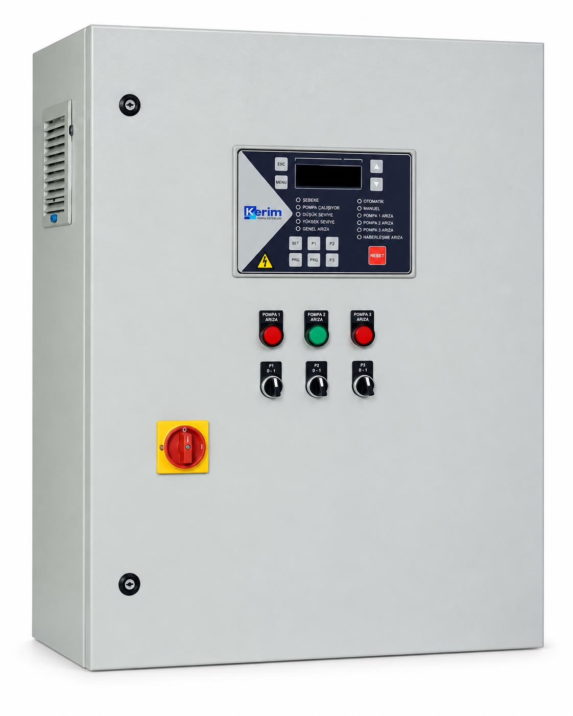 Kerim H-0222YU-V2 - 30 Hp - 380V Direkt-Yıldız/Üçgen - İkili Hidrofor ve Atık Su Pompa Kontrol Panosu