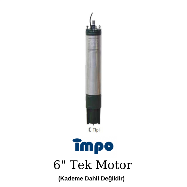 İmpo 6'' Dalgıç Pompa Motoru - 5,5 Hp - 4 kW - 380 V C Tipi