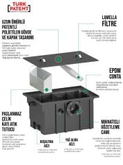 Mutfak Tezgahaltı Yağ ayırıcı tutucu 0,3 lt-sn (Günde yaklaşık 30 kişiye hizmet veren restoranlara)