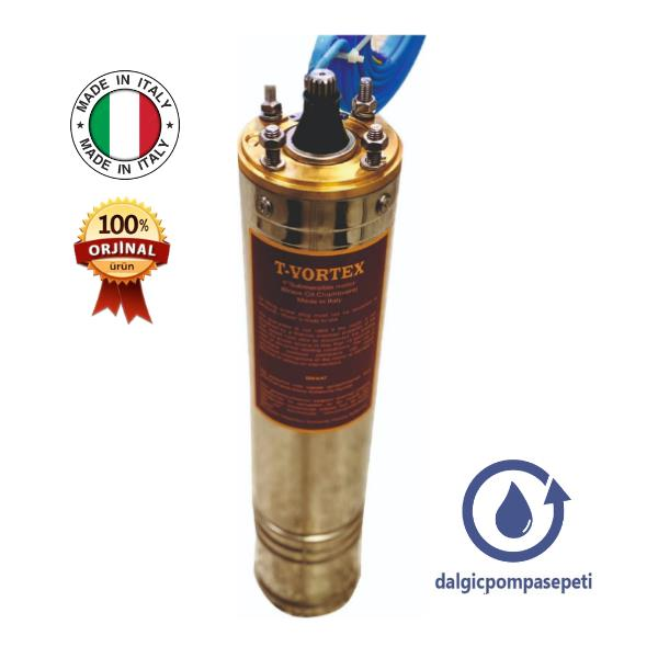 Vortex 4'' T-VRT 550 - 380 V İtalyan Malı Dalgıç Pompa Motoru - 5,5 Hp