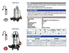 Sumak SDF18/2-Y Drenaj Dalgıç Pompa Monofaze (220V) - 1.8 Hp