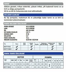 Sumak SDTY 100/2 Az Kirli Su Dalgıç Pompa Trifaze (380V) - 10 Hp