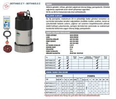Sumak SDTV 30/2 ZY Gömlek Soğutmalı Vortex Çarklı Drenaj Dalgıç Pompa Trifaze (380V) - 3 Hp
