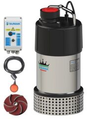 Sumak SDTV 40/2.5 Z Gömlek Soğutmalı Vortex Çarklı Drenaj Dalgıç Pompa Trifaze (380V) - 4 Hp