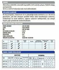 Sumak SDF 18/2 Vortex Çarklı Foseptik Dalgıç Pompa Monofaze (220V) - 1.8 Hp