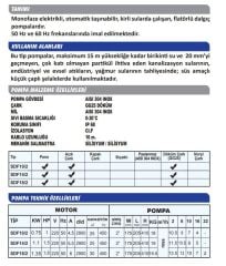 Sumak SDF 18/2 Vortex Çarklı Foseptik Dalgıç Pompa Monofaze (220V) - 1.8 Hp