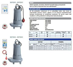Sumak SDF 20/3 Döküm Foseptik Dalgıç Pompa Monofaze (220V) - 2.2 Hp