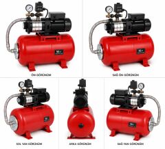 Alarko Srm 306 - 1.5 Hp 220V 50 lt Tanklı Yatay Paslanmaz Çelik Paket Hidrofor (6 Kat / 12 Daire)