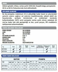 Sumak SDTV 50/4 Döküm Foseptik Dalgıç Pompa -1450 d/d Trifaze (380V) - 5.5 Hp
