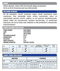 Sumak SDTB 50/4 Döküm Foseptik Dalgıç Pompa - 1450 d/d - Trifaze (380V) - 5,5 HP