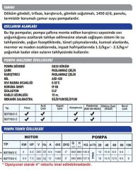 Sumak SDTB 50/3 C Karıştıcılı Çamur Suyu Dalgıç Pompa Trifaze (380V) - 5.5 Hp
