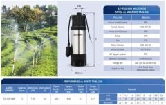 Alarko Diamond EC-TDS1000 - 1,25 Hp - 220 V Multi İnox Dalgıç Pompa