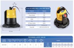 Alarko Diamond MI 550 SW  - 0,75 Hp - 220 V Atık Su Dalgıç Pompa