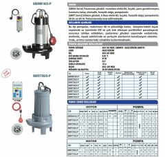 Sumak SBRT 40/2 Bıçaklı Foseptik Dalgıç Pompa Trifaze (380V) - 4 Hp