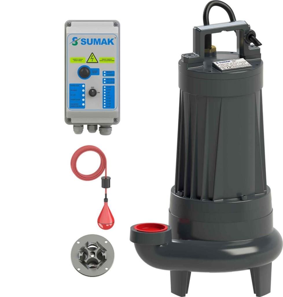 Sumak SBRT 20/2-P Parçalayıcı Bıçaklı Foseptik Dalgıç Pompa Trifaze (380V) - 2.2 Hp