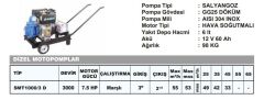 Sumak SMT1000/3 D Dizel Motopomp - 7.5 Hp - 53 mss  m³/h