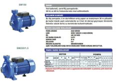 Sumak SMT150-S Sıcak Su Santrifüj Pompa Trifaze (380V) - 1.5 Hp