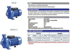Sumak SMT150-S Sıcak Su Santrifüj Pompa Trifaze (380V) - 1.5 Hp