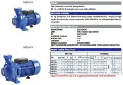 Sumak SM160/2-S Sıcak Su Santrifüj Pompa Monofaze (220V) - 1.5 Hp