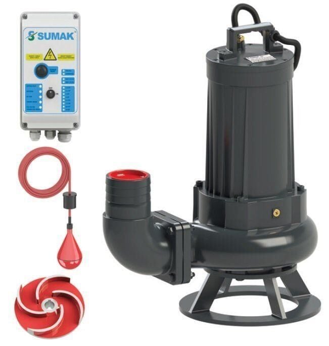 Sumak SDTV 40/2.5 Vortex Çarklı Drenaj Dalgıç Pompa Trifaze (380V) - 4 Hp