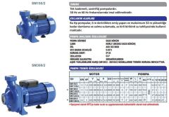 Sumak SMT300/2-S Sıcak Su Santrifüj Pompa Trifaze (380V) - 3 Hp