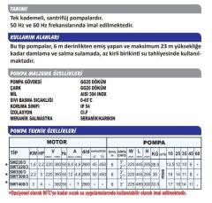 Sumak SMT300/3-S Sıcak Su Santrifüj Pompa Trifaze (380V) - 3 Hp