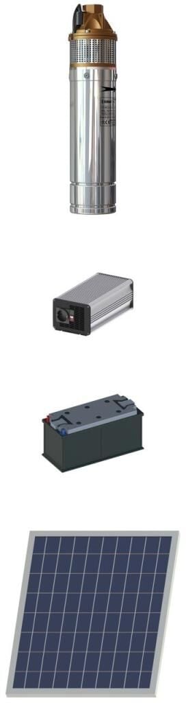 Sumak 4SDM100 SLR Solar Güneş Enerjili Dalgıç Pompalı Solar Sulama Sistemi 0.75 kW - 1500 Watt (Akü ve Panel dahil)