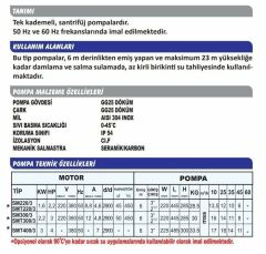 Sumak SMT400/3-S Sıcak Su Santrifüj Pompa Trifaze (380V) - 4 Hp