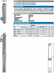 Sumak 4SMT10 4'' Dalgıç Pompa Motoru Trifaze (380V) - 1 Hp