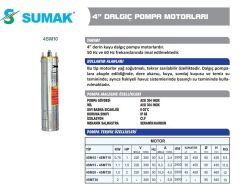 Sumak 4SMT30 4'' Dalgıç Pompa Motoru Trifaze (380V) - 3 Hp