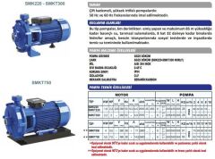 Sumak SMKT550-S Çift Kademeli Sıcak Su Santrifüj Pompa Trifaze (380V) - 5.5 Hp
