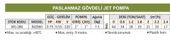 Water Sound BJZ060 - 0.75 Hp - Paslanmaz Gövdeli Jet Pompa