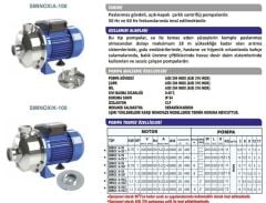 Sumak SMINOX/K-150/2-S Paslanmaz Sıcak Su Santrifüj Pompa Monofaze (220V) - 1.5 Hp