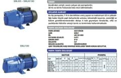 Sumak SMJ 85 Kendinden Emişli Jet Pompa Monofaze (220V) - 0.85 Hp