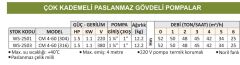 Water Sound CM 4-60 (316) - 1.5 Hp - 380V Yatay Milli Paslanmaz Gövdeli Çok Kademeli Pompa