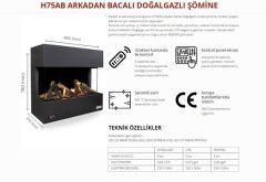 Revega H75AB Seramik Camlı Hermetik Doğalgazlı Şömine 6kW