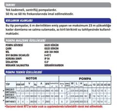 Sumak SM 300/3 Santrifüj Pompa Monofaze (220V) - 3 Hp