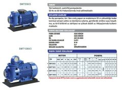 Sumak SMT 1500/3 Santrifüj Pompa Trifaze (380V) - 15 Hp
