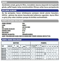 Sumak SMH200 Havuz Pompası Monofaze (220V) - 2 Hp