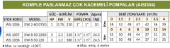 Water Sound DW 2-60 075D - 1 Hp - 220V Paslanmaz Yatay Milli Çok Kademeli Santrifüj Pompa