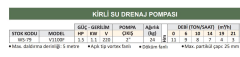 Water Sound V1100F - 1.5 Hp - 220V Kirli Su Drenaj Dalgıç Pompa