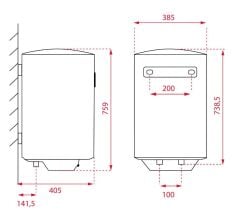 TEKA (Montaj Dahil) EWH VE-50 Emaye Led Göstergeli 50 lt Silindirik Termosifon