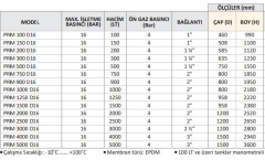 Wates PRM 5000 D16 - 5000 LT - 16 Bar Dik Ayaklı Genleşme Tankı